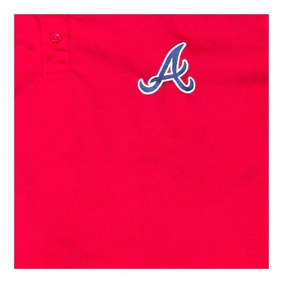 Atlanta Braves Red Polo Shirt 4XLT Fanatics Moisture-Wicking Short Sleeve READ - Picture 2 of 6